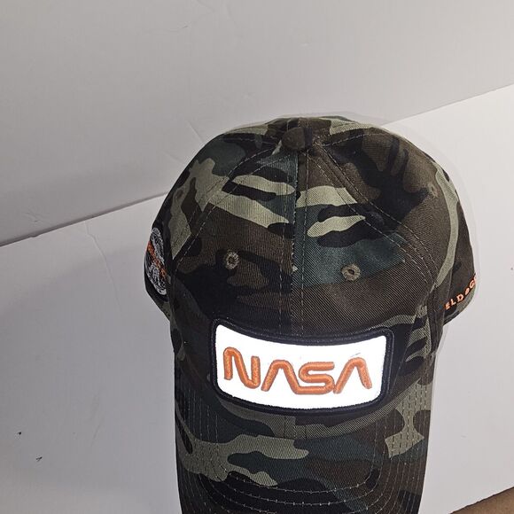 NASA Camo Baseball Hat REFLECTIVE Logo Patches + Stitching Adjustable Camoflauge - Picture 3 of 14